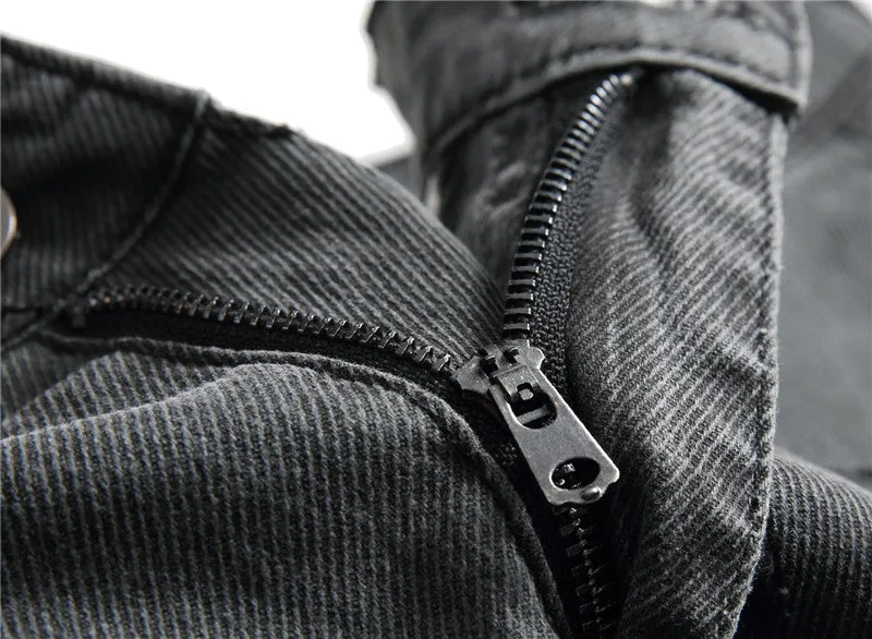 Casual Slim Skinny Denim Pants Mid Waist Jeans Men's Pencil Pants