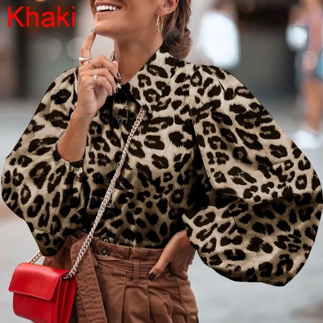 Fashion Women Shirts  Autumn Long Lantern Sleeve Polka Dot Blouse Casual Blusas Elegant Chic Streetwear Tops Tunic